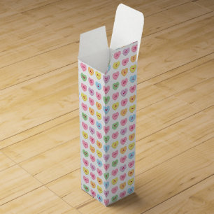 Cute funny girly custom conversation candy hearts wine box