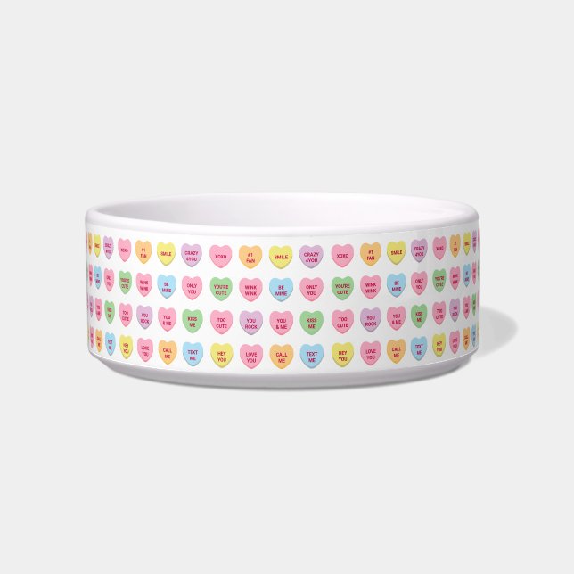 Cute funny girly custom tiny conversation hearts bowl (Front)
