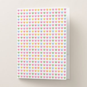 Cute funny girly custom tiny conversation hearts pocket folder