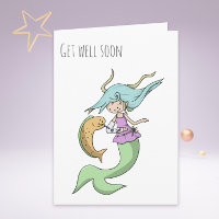 Cute Funny Girly Mermaid Accident Get Well