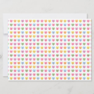 Cute funny girly tiny conversation hearts card