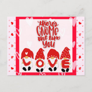 Cute Funny Gnome Valentines Day Hearts Love Postcard