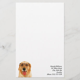 Cute funny Golden Retriever dog Stationery