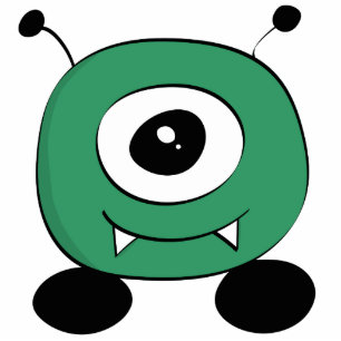 Cute Funny Green Alien Cutout