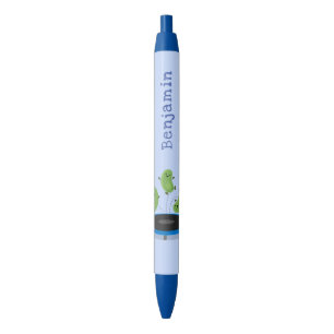 Cute funny green beans on trampoline cartoon pen
