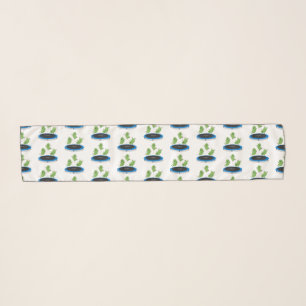 Cute funny green beans on trampoline cartoon scarf