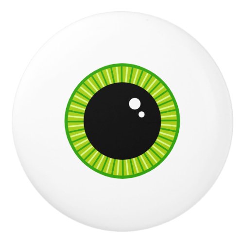 Cute Funny Green Eyeball Ceramic Knob