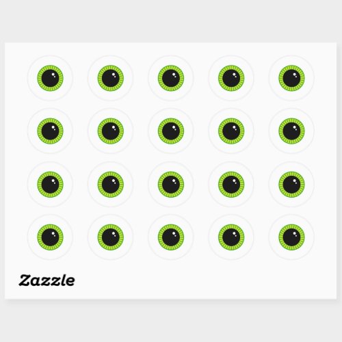 Cute Funny Green Eyeball Classic Round Sticker