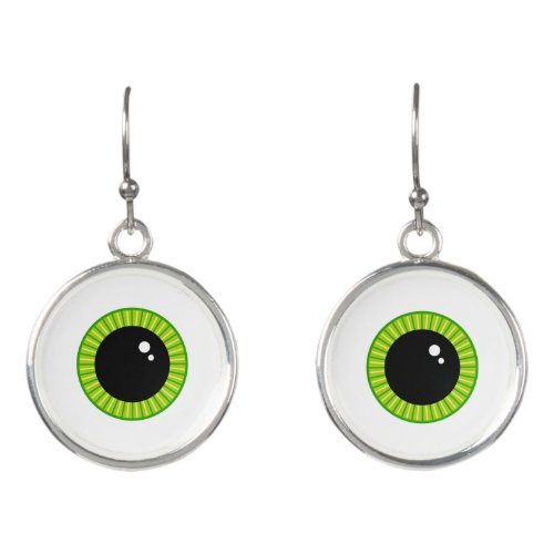 Cute Funny Green Eyeball Earrings