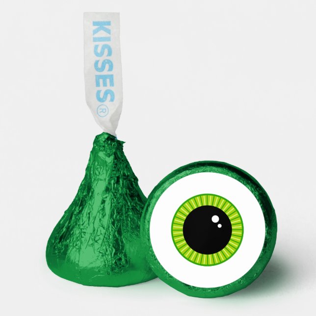 Cute Funny Green Eyeball Hershey®'s Kisses® (Front)