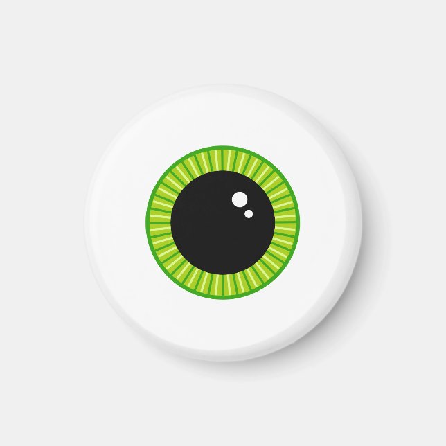 Cute Funny Green Eyeball Magnet (Front)