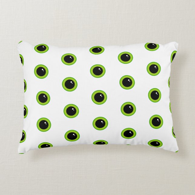 Cute Funny Green Eyes Accent Pillow (Front)
