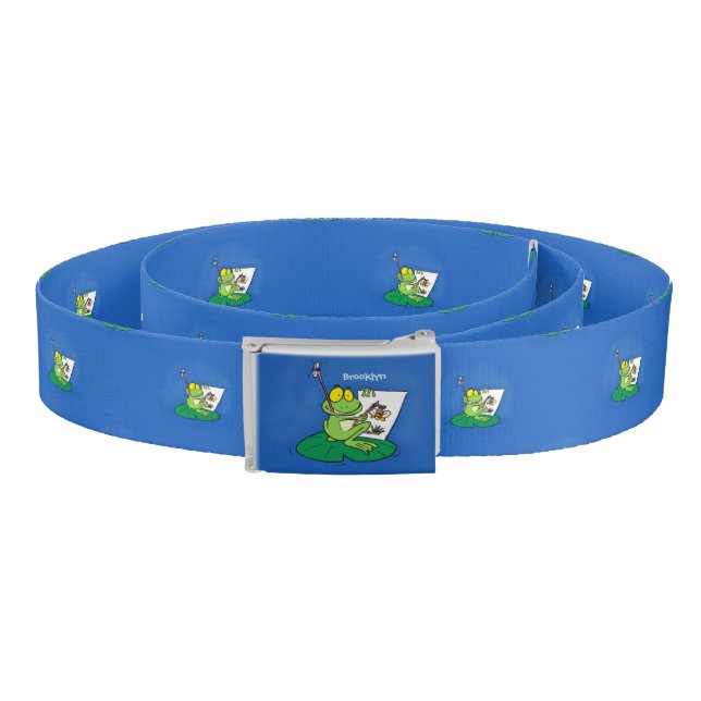 Cute funny green frog cartoon illustration belt (Coil)