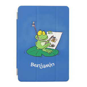 Cute funny green frog cartoon illustration iPad mini cover