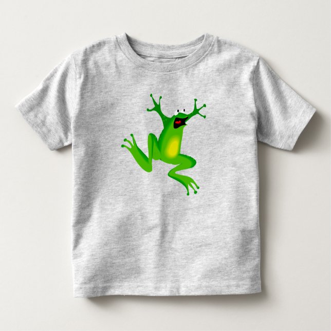 CUTE FUNNY GREEN FROG TODDLER T-SHIRT (Front)