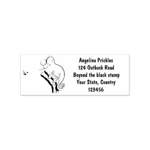 Cute funny green happy chameleon lizard cartoon rubber stamp