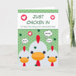 Cute Funny Green Just Chicken In St Patricks Day Holiday Card