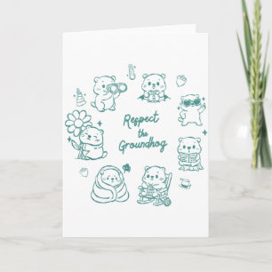 Cute Funny Groundhog Squad Day Teacher Mom Kids Me Card