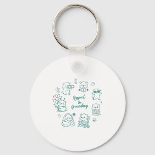 Cute Funny Groundhog Squad Day Teacher Mom Kids Me Keychain