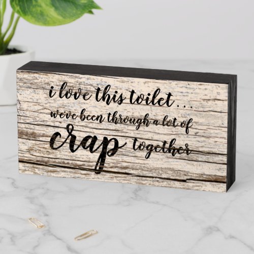 Cute Funny Guest Bathroom Quote Word Art Wooden Box Sign