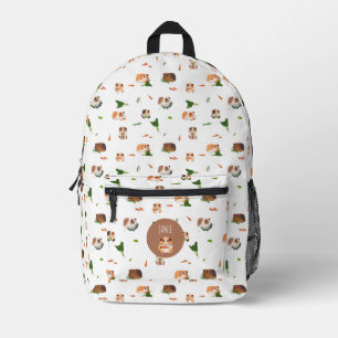 Cute Funny Guinea Pigs Pet Custom Name Printed Backpack