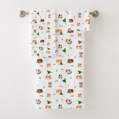 Cute Funny Guinea Pigs Pet Kids Bath Towel Set