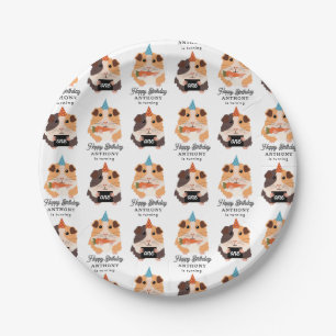 Cute Funny Guinea Pigs Pet Kids Birthday Name Age Paper Plates