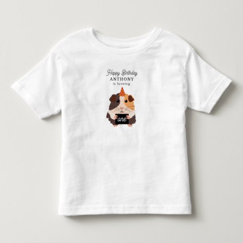Cute Funny Guinea Pigs Pet Kids Birthday Name Age Toddler T-shirt
