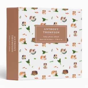 Cute Funny Guinea Pigs Pet Pattern 3 Ring Binder