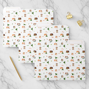 Cute Funny Guinea Pigs Pet Pattern File Folder