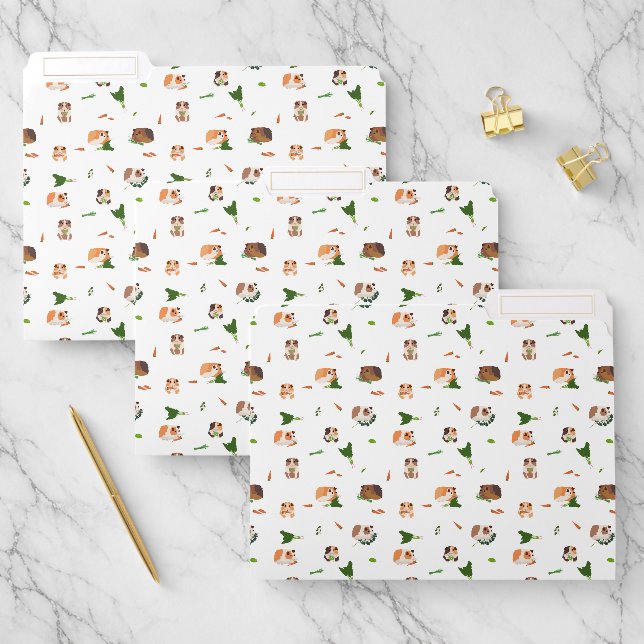 Cute Funny Guinea Pigs Pet Pattern File Folder (Set)