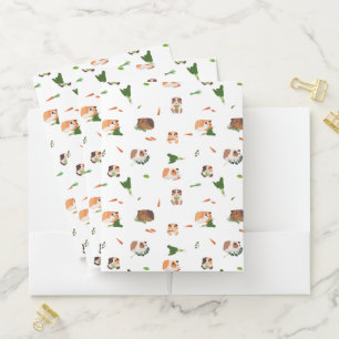Cute Funny Guinea Pigs Pet Pattern Pocket Folder