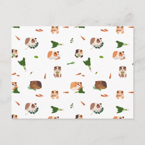 Cute Funny Guinea Pigs Pet Pattern Postcard