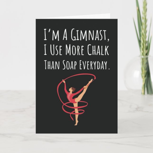 Cute Funny Gymnastics Cards Sports For Teen Girls (Front)