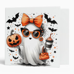 Cute Funny Halloween Ghost 3 Ring Binder