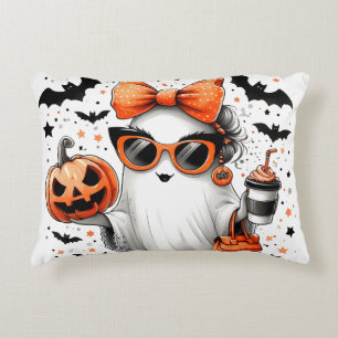 Cute Funny Halloween Ghost Accent Pillow