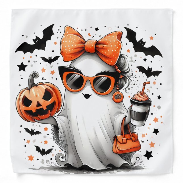 Cute Funny Halloween Ghost Bandana (Front)