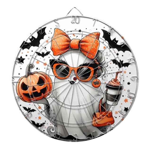 Cute Funny Halloween Ghost Dart Board (Front)