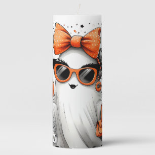 Cute Funny Halloween Ghost Pillar Candle