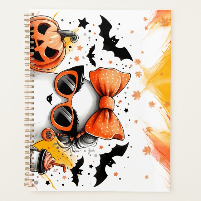 Cute Funny Halloween Ghost Planner (Front)