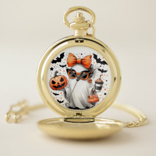Cute Funny Halloween Ghost Pocket Watch