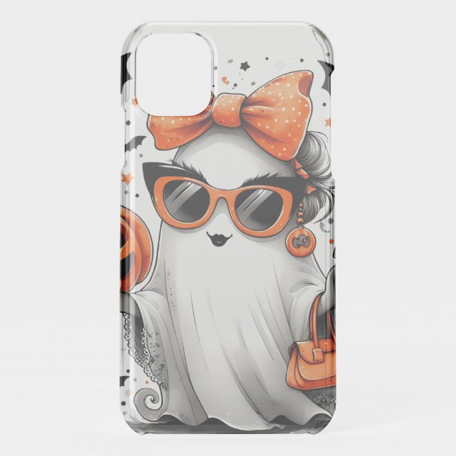 Cute Funny Halloween Ghost Uncommon iPhone Case (Back)