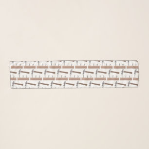 Cute, funny hammer and nails cartoon illustration scarf