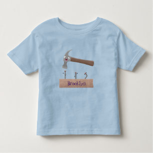 Cute, funny hammer and nails cartoon illustration  toddler t-shirt