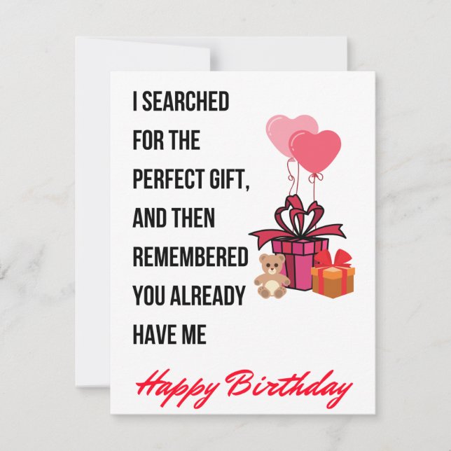 Cute Funny Happy Birthday Card for him & her (Front)