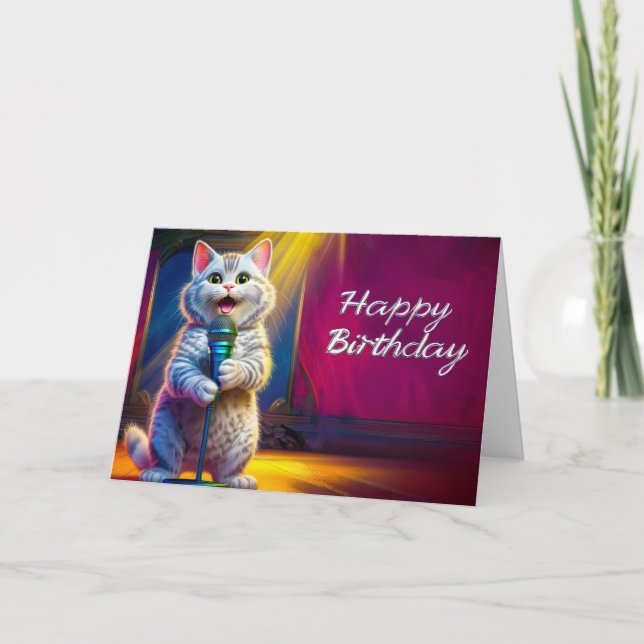 Cute Funny Happy Birthday Kitten Cat Card (Front)
