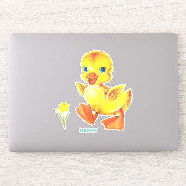 Cute Funny Happy Duckling Sticker (Computer)