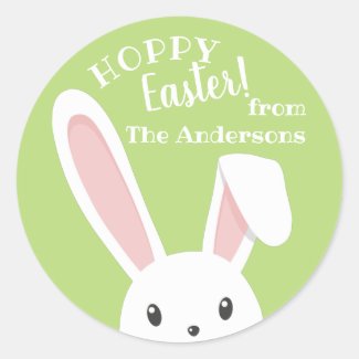 Cute funny Happy Easter Bunny Green Spring