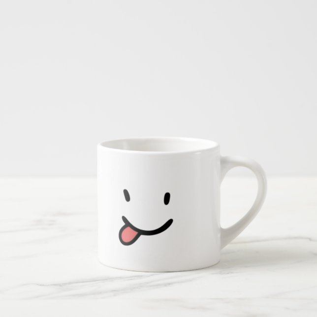 Cute Funny Happy Face Tongue Out Espresso Cup (Right)