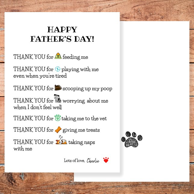 Cute Funny Happy Father's Day Card From The Dog (Creator Uploaded)